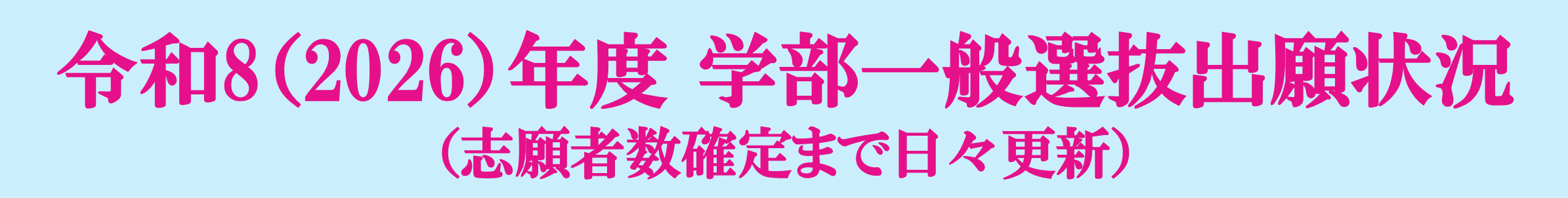 令和8年度学部一般選抜出願状況